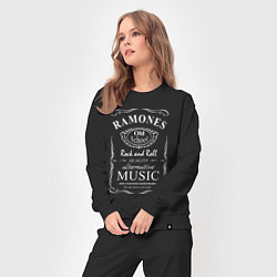 Костюм хлопковый женский Ramones в стиле, цвет: черный — фото 2
