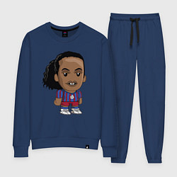 Костюм хлопковый женский Ronaldinho Barcelona, цвет: тёмно-синий