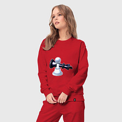 Костюм хлопковый женский Черный король белая пешка, цвет: красный — фото 2