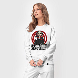 Костюм хлопковый женский You wanna play a game, цвет: белый — фото 2