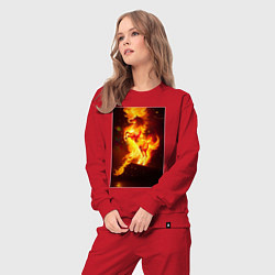 Костюм хлопковый женский Фантастический огненный конь, цвет: красный — фото 2