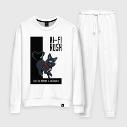 Костюм хлопковый женский Котик из Hi-Fi Rush, цвет: белый