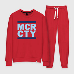 Костюм хлопковый женский Run Manchester city, цвет: красный