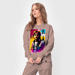 Костюм хлопковый женский John Lennon - world legend, цвет: пыльно-розовый — фото 2