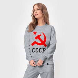 Костюм хлопковый женский СССР стиль, цвет: меланж — фото 2