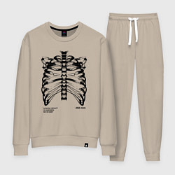 Костюм хлопковый женский Agnong resuct black, цвет: миндальный