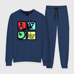 Костюм хлопковый женский Кататься, цвет: тёмно-синий