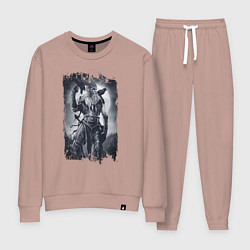 Костюм хлопковый женский Один и вороны, цвет: пыльно-розовый