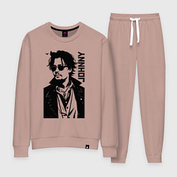 Костюм хлопковый женский Johnny Depp - graphics, цвет: пыльно-розовый