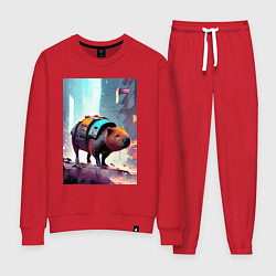 Женский костюм Капибара в мегаполисе - киберпанк