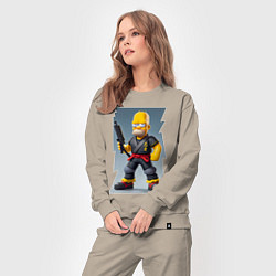 Костюм хлопковый женский Homer Simpson - cyberninja - fantasy, цвет: миндальный — фото 2