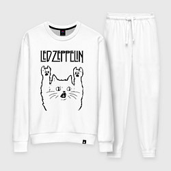 Костюм хлопковый женский Led Zeppelin - rock cat, цвет: белый