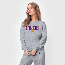 Костюм хлопковый женский Team Lakers, цвет: меланж — фото 2