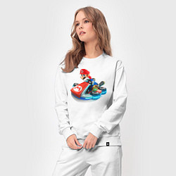 Костюм хлопковый женский Марио на машине, цвет: белый — фото 2