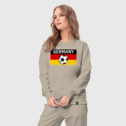 Костюм хлопковый женский Football Germany, цвет: миндальный — фото 2