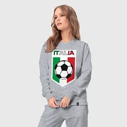 Костюм хлопковый женский Футбол Италии, цвет: меланж — фото 2