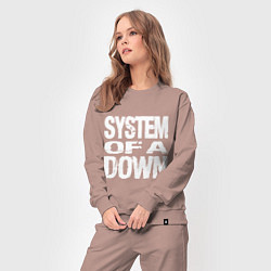 Костюм хлопковый женский SoD - System of a Down, цвет: пыльно-розовый — фото 2