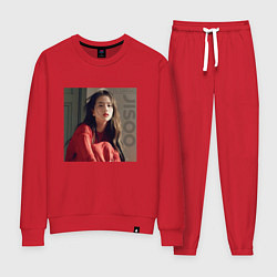 Костюм хлопковый женский Blackpink Lisa red, цвет: красный