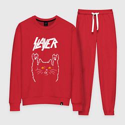 Костюм хлопковый женский Slayer rock cat, цвет: красный