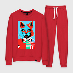 Женский костюм Морда лисы - поп-арт - нейросеть