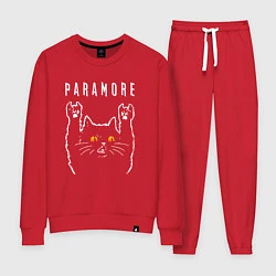 Костюм хлопковый женский Paramore rock cat, цвет: красный