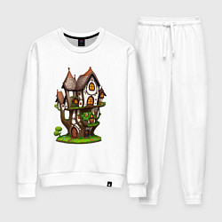 Костюм хлопковый женский Многоэтажный сказочный домик, цвет: белый