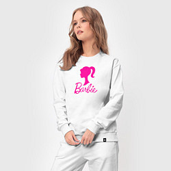 Костюм хлопковый женский Розовый логотип Барби, цвет: белый — фото 2