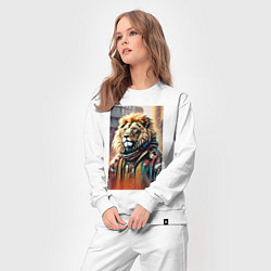 Костюм хлопковый женский Лев в драной куртке - хиппи, цвет: белый — фото 2