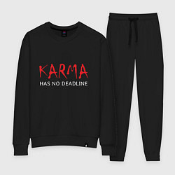 Костюм хлопковый женский Karma has no deadline, цвет: черный