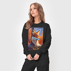 Костюм хлопковый женский Fox fashionista - neural network, цвет: черный — фото 2