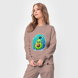 Костюм хлопковый женский Cute avocado, цвет: пыльно-розовый — фото 2