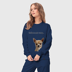 Костюм хлопковый женский Собака съела товар, цвет: тёмно-синий — фото 2