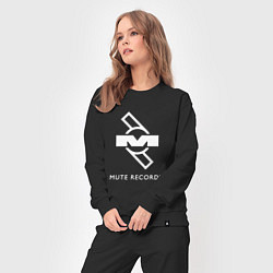 Костюм хлопковый женский Depeche Mode Mute Records Logo, цвет: черный — фото 2