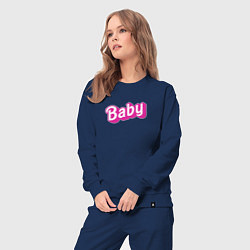 Костюм хлопковый женский Baby: pink barbie style, цвет: тёмно-синий — фото 2