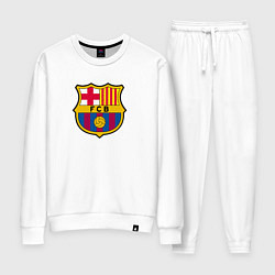 Костюм хлопковый женский Barcelona fc sport, цвет: белый