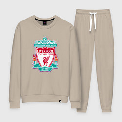 Костюм хлопковый женский Liverpool fc sport collection, цвет: миндальный