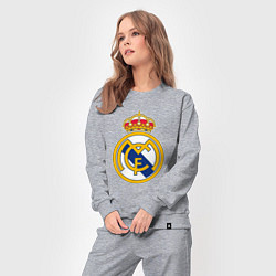 Костюм хлопковый женский Real madrid fc sport, цвет: меланж — фото 2