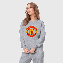 Костюм хлопковый женский Манчестер Юнайтед фк спорт, цвет: меланж — фото 2