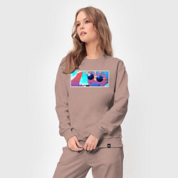 Костюм хлопковый женский Сатору годжо в очках, цвет: пыльно-розовый — фото 2