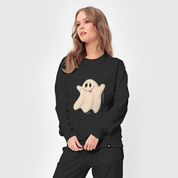 Костюм хлопковый женский Привидение смешное, цвет: черный — фото 2
