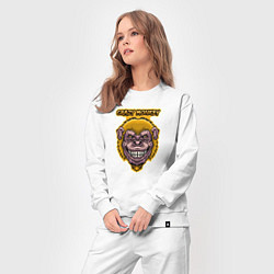 Костюм хлопковый женский Yellow crazy monkey, цвет: белый — фото 2