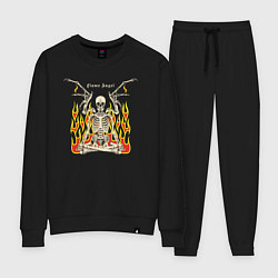 Костюм хлопковый женский Flame angel, цвет: черный