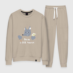 Костюм хлопковый женский Волк с LOL Street, цвет: миндальный