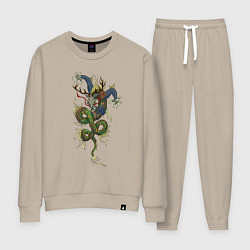 Женский костюм Зеленый древесный Цин Лун