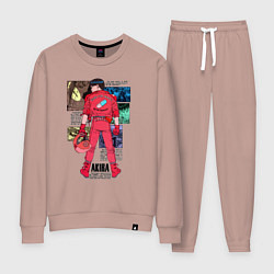 Костюм хлопковый женский Канеда из аниме акира, цвет: пыльно-розовый