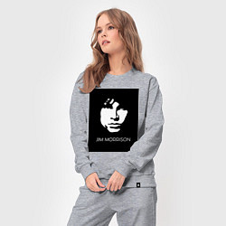 Костюм хлопковый женский Jim Morrison in bw, цвет: меланж — фото 2
