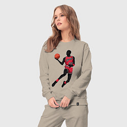 Костюм хлопковый женский Retro Jordan, цвет: миндальный — фото 2