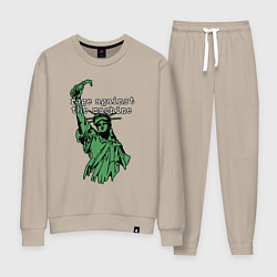 Костюм хлопковый женский Rage Against - statue of liberty, цвет: миндальный