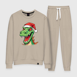 Костюм хлопковый женский Новогодний малыш-дракон, цвет: миндальный