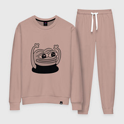 Костюм хлопковый женский Лягушонок радуется, цвет: пыльно-розовый